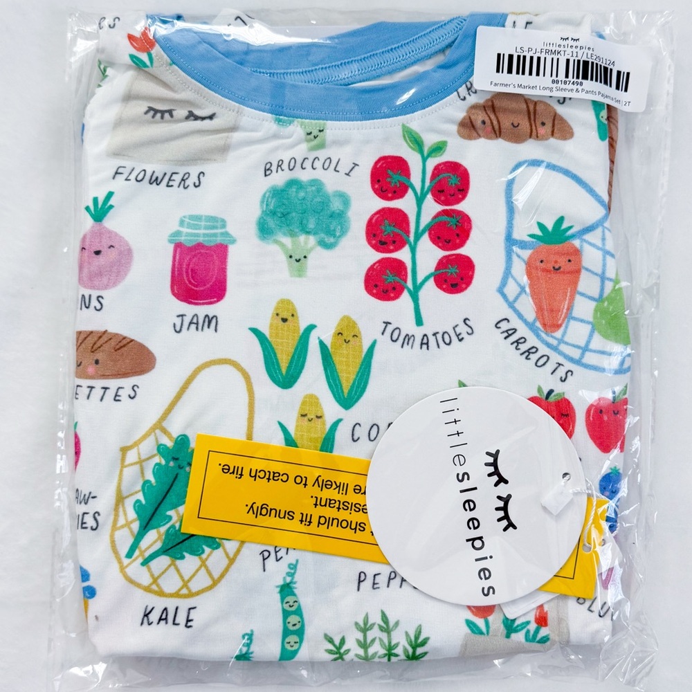Little Sleepies Farmer’s Market Long Sleeve Two Piece Pajama Set 2T NWT NIB
